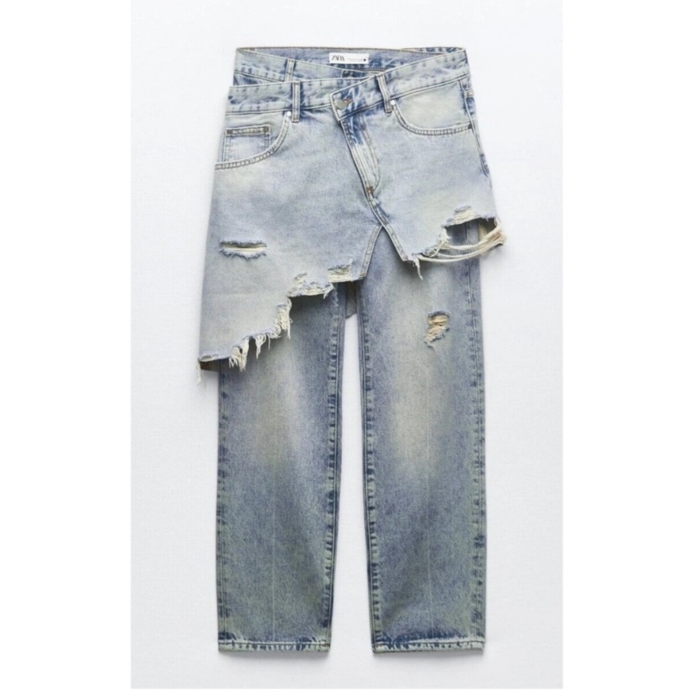Zara layered denim je jeans skirt  size 2, new
